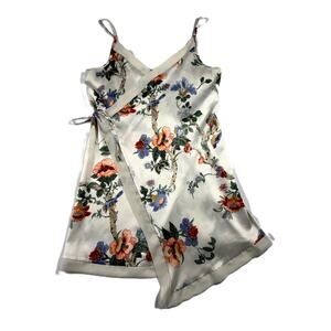 Gilligan & O'Malley Cream Ruched Wrap Sundress size M adjustable straps